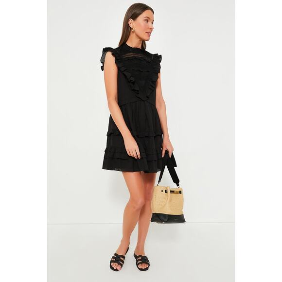 POMANDER PLACE Black Cecilia Ruffle Dress Size XS NWT Retail $148 Tuckernuck - Picture 6 of 8
